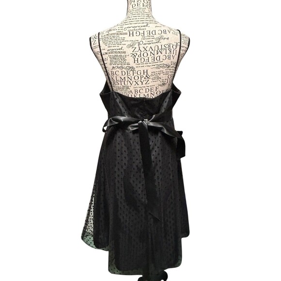 Onyx Nite Women Black Polka Dot Spaghetti Straps Lined Dress Size 14 Whimsygoth - Picture 4 of 9